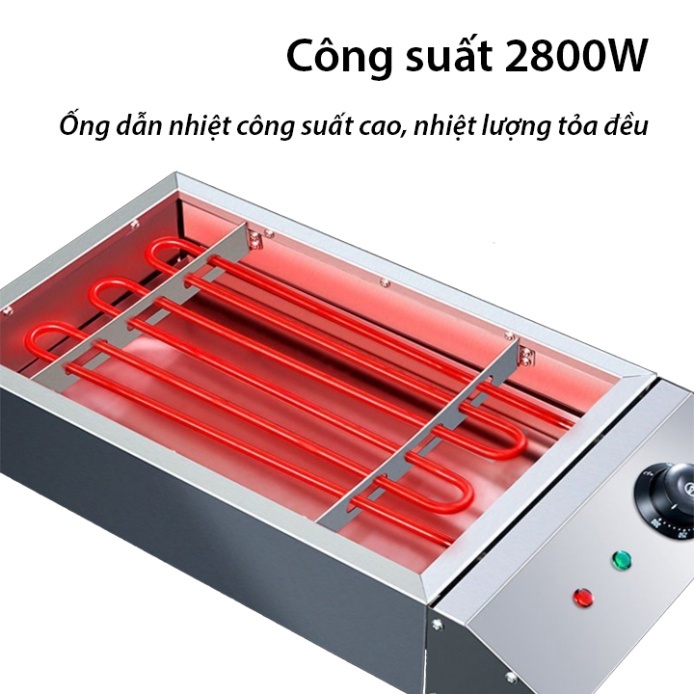 Bếp nướng điện công nghiệp không khói. Bếp nướng hàu, hải sản, thịt xiên, bánh mì. Hàng chính hãng bảo hành 12 tháng