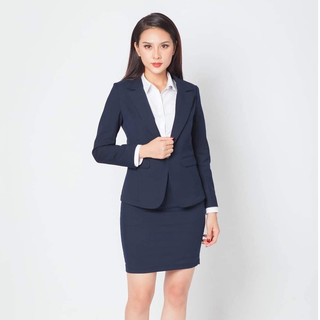 Áo vest màu xanh basic lụa lạnh nữ tay dài công sở RUZA KVC002