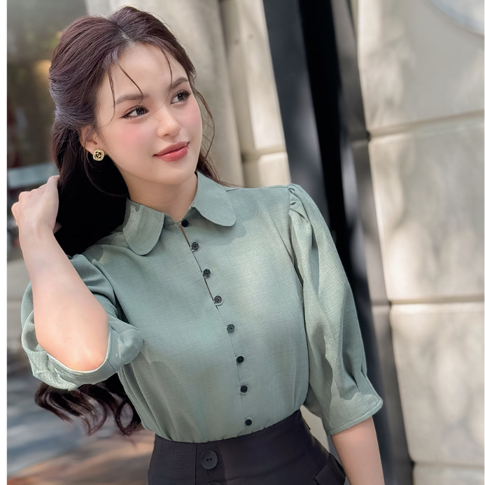 Áo sơ mi nữ RUZA tay lỡ Xô Linen thời trang công sở thanh lịch AL 208