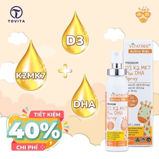 Combo phát triển chiều cao Vitatree Premium D3K2MK7 Plus DHA Spray 20ml