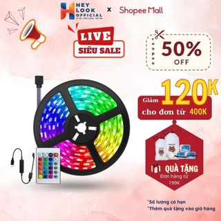 Bộ đèn led GodWell 5m nhiều màu sắc, có điều khiển bằng điện thoại đổi màu tiện lợi, decor nhà cửa, phòng học