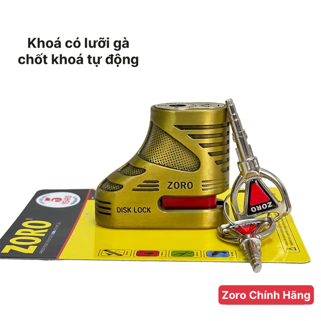 Ổ khóa đĩa xe máy ZORO cao cấp chìa tròn bảo vệ xe máy chống trộm, công nghệ mỹ,khóa phanh dia