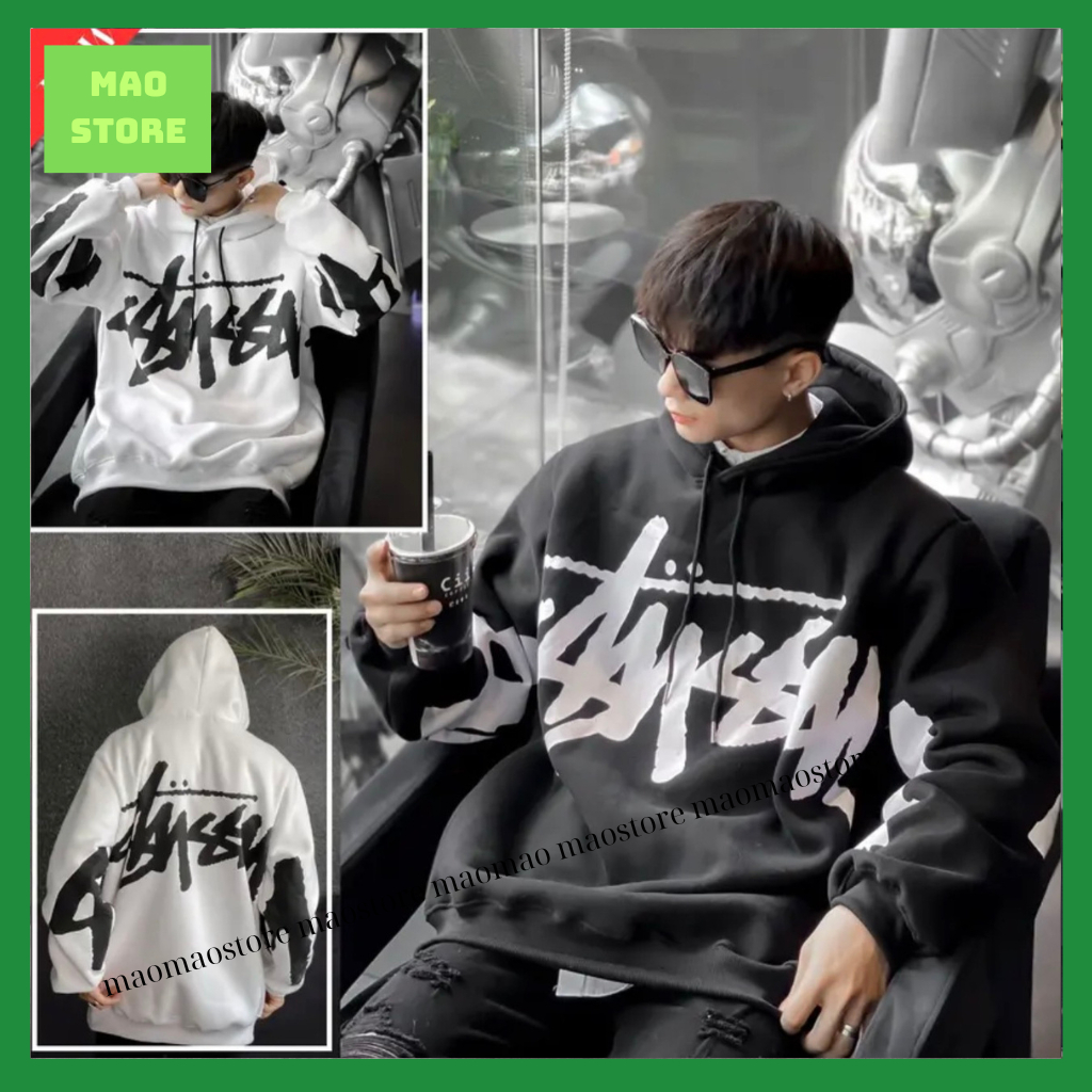Áo Hoodie Stussy Chính Hãng - Áo Hoodie Nam Nữ Cao Cấp Mũ 2 Lớp Phong Cách Hàn Quốc