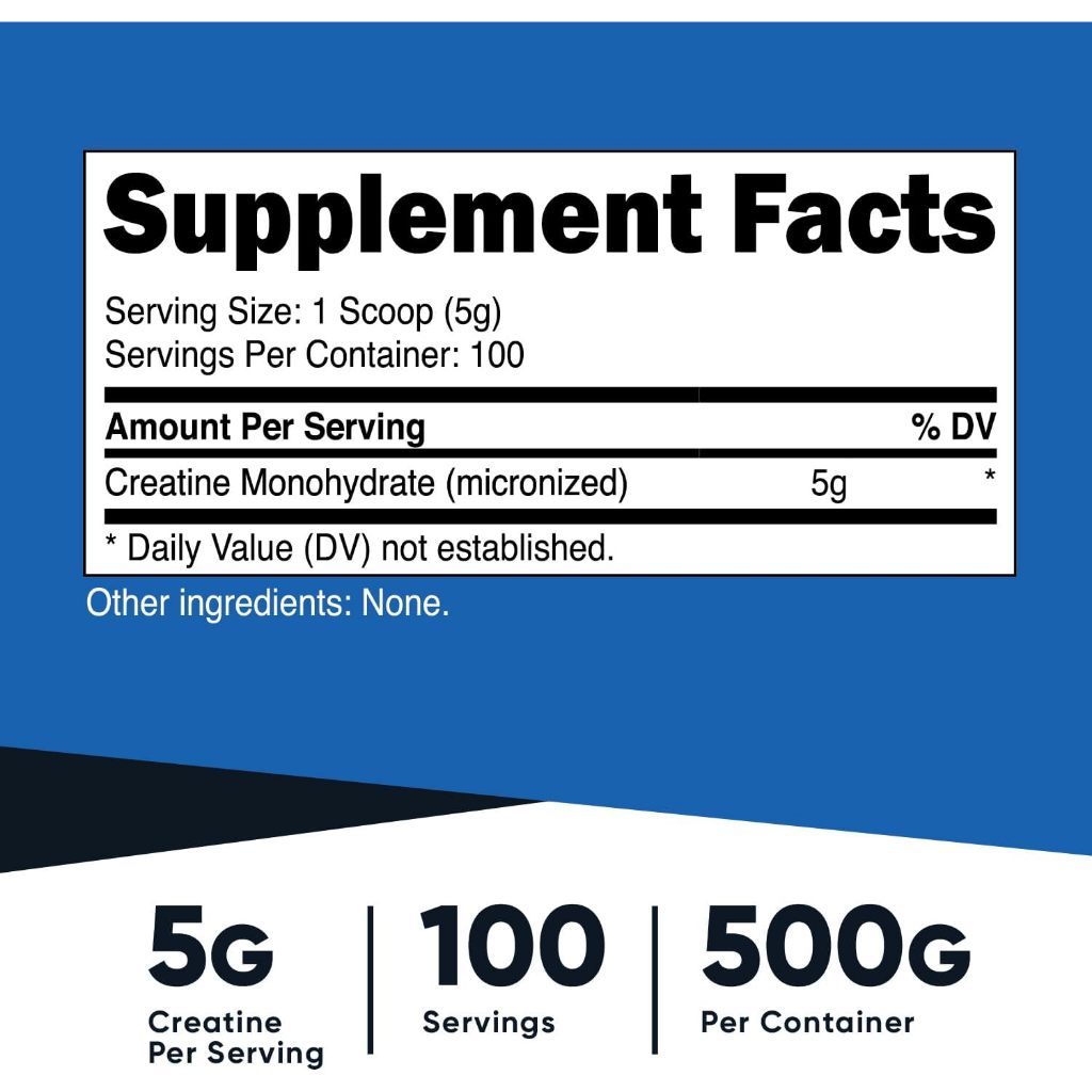 Nutricost Creatine Monohydrate Micronized : Tăng cường hiệu suất thể thao 500G