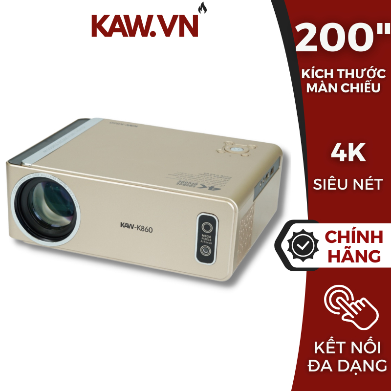 Máy Chiếu Mini KAW K860 Siêu Sắc Nét, Đa Dạng Cổng Kết Nối, Kích Thước Màn Chiếu Lớn Lên Đến 200 Inch