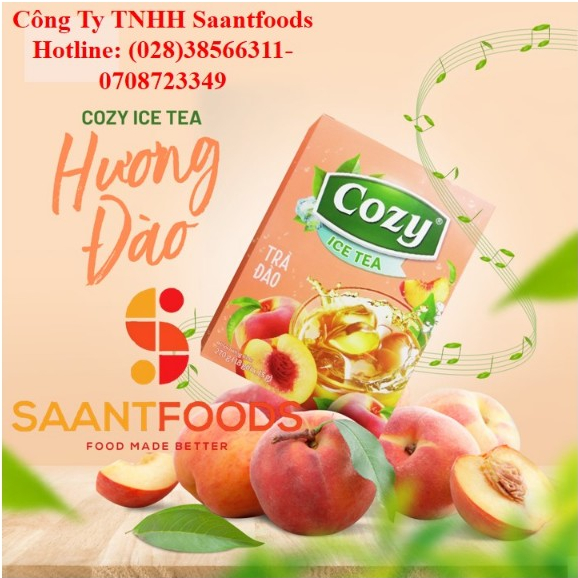 Trà Hòa Tan Icetea Cozy 270 gram hương Đào/Vải/Dâu/Chanh/Bí Đao