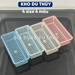 Rổ nhựa chữ nhật dài nhiều màu đựng bút viết, đựng vật dụng dài nhiều màu với 4 kích thước, nhựa pp chính phẩm, bền đẹp