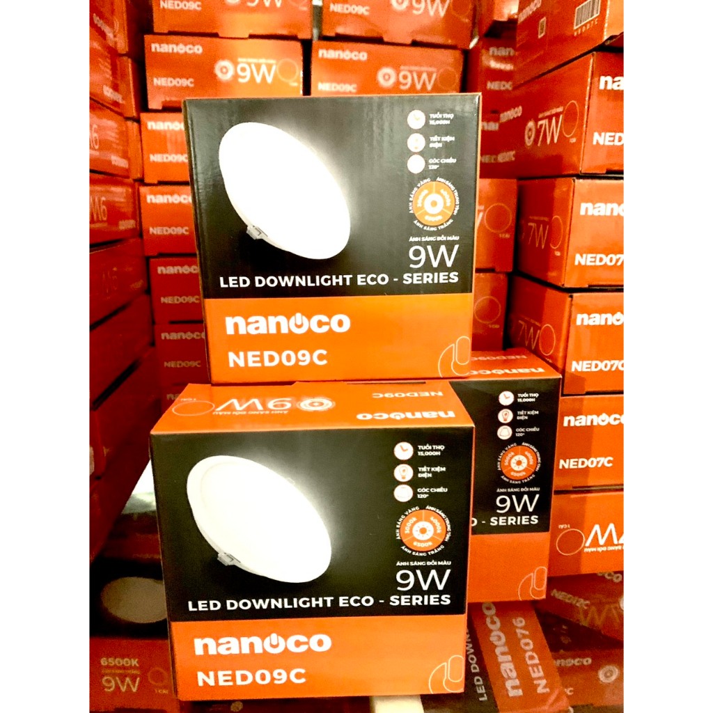 Đèn downlight Nanoco 9W NED096. NED09C - hàng chính hãng