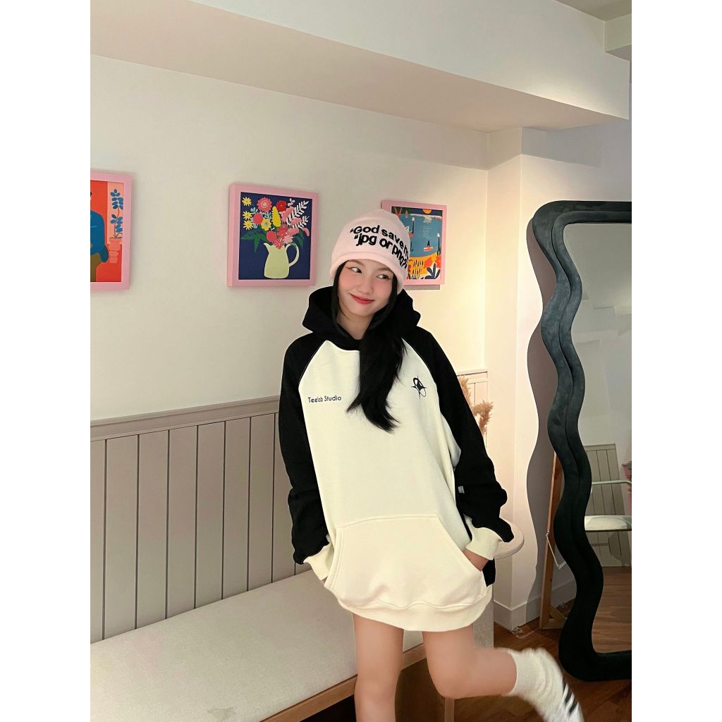 Áo Hoodie Teelab Local Brand Unisex Line Sporty Color Combination HD066