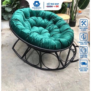 Ghế lười Papasan bập bênh thư giãn FutureChoice Giả mây lõi thép không gỉ trang trí ban công hoặc phòng khách phòng ngủ