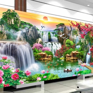 Tranh đính đá -Tranh thêu Thiên nhiên hùng vĩ