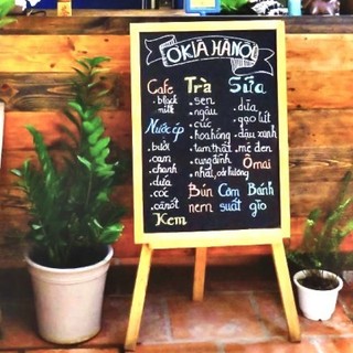 Bảng đen menu viết phấn khung gỗ cao cấp - bảng đen decor cửa hàng viết phấn đủ kích thước
