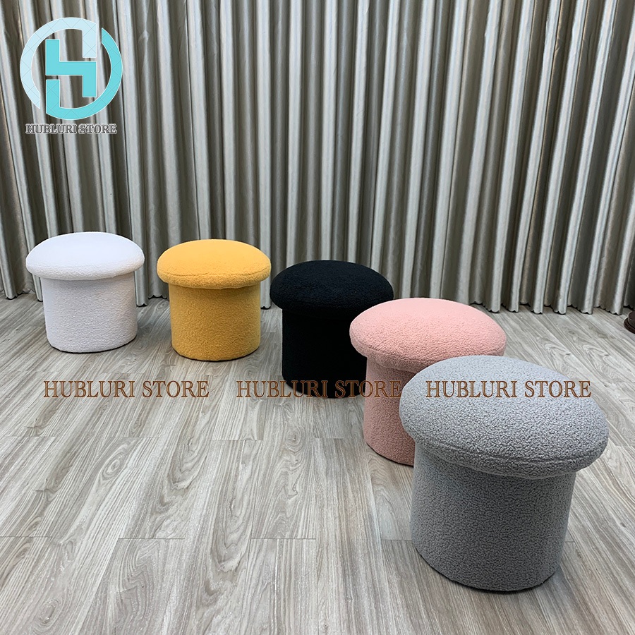 Ghế Sofa Đôn Hình Cây Nấm Vải Lông Cừu, Ghế Ngồi Thư Giãn Tang Trí Nhà Cửa-Decor