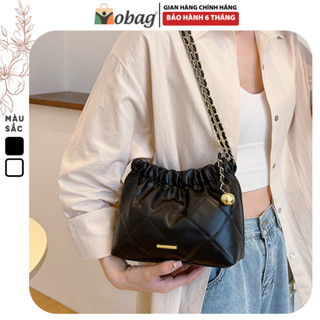 Túi đeo chéo nữ mini dây rút phối xích da PU xếp ly thời trang 2023 (Hàng dày dặn loại 1) TX33