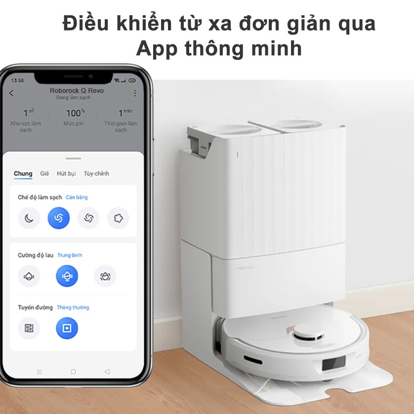 Máy hút bụi và lau nhà Roborock Q revo - Phiên bản Quốc tế - Bảo hành 24 tháng