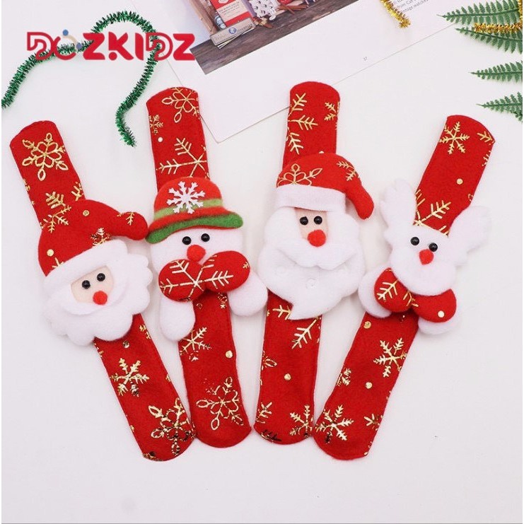 Đồ chơi Noel cho bé Vòng tay  tự cuốn có đèn nháy vui nhộn, quà tặng Giáng sinh đáng yêu cho trẻ em, học sinh -DOZKIDZ