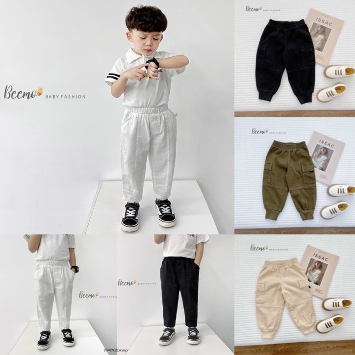 Quần kaki túi hộp/ may ly nổi cho bé trai cực phong cách BEEMO
