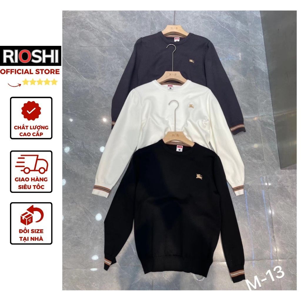 Áo len nam QC Burburry dài tay form đẹp giữ nhiệt tốt Rioshi RDD13 - Áo len dài tay dày dặn Hàng Cao Cấp