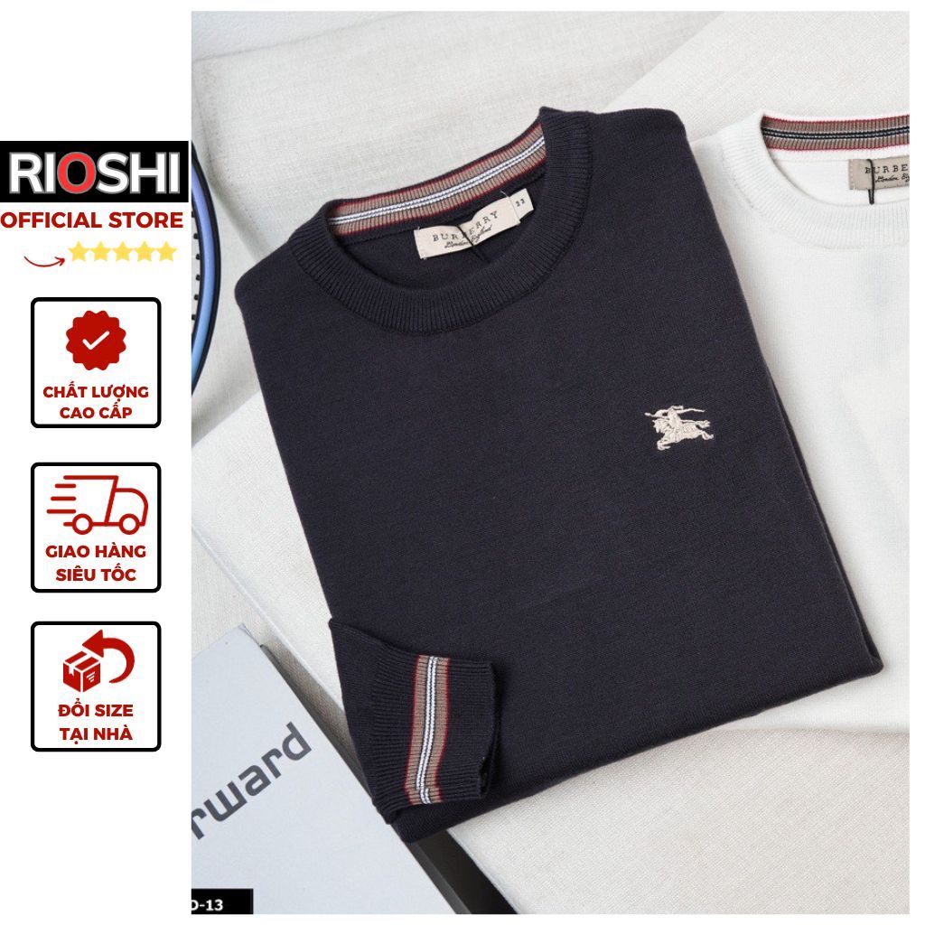 Áo len nam QC Burburry dài tay form đẹp giữ nhiệt tốt Rioshi RDD13 - Áo len dài tay dày dặn Hàng Cao Cấp