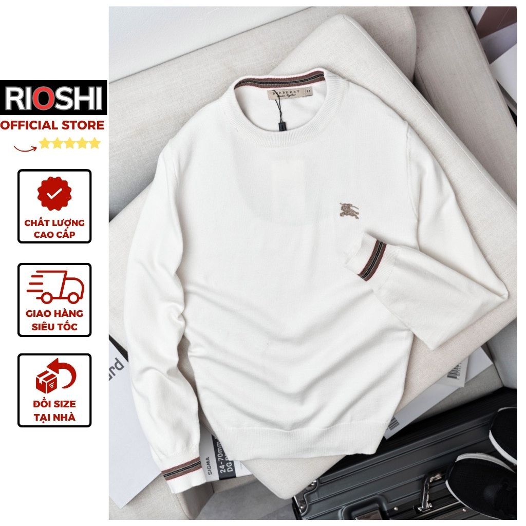 Áo len nam QC Burburry dài tay form đẹp giữ nhiệt tốt Rioshi RDD13 - Áo len dài tay dày dặn Hàng Cao Cấp