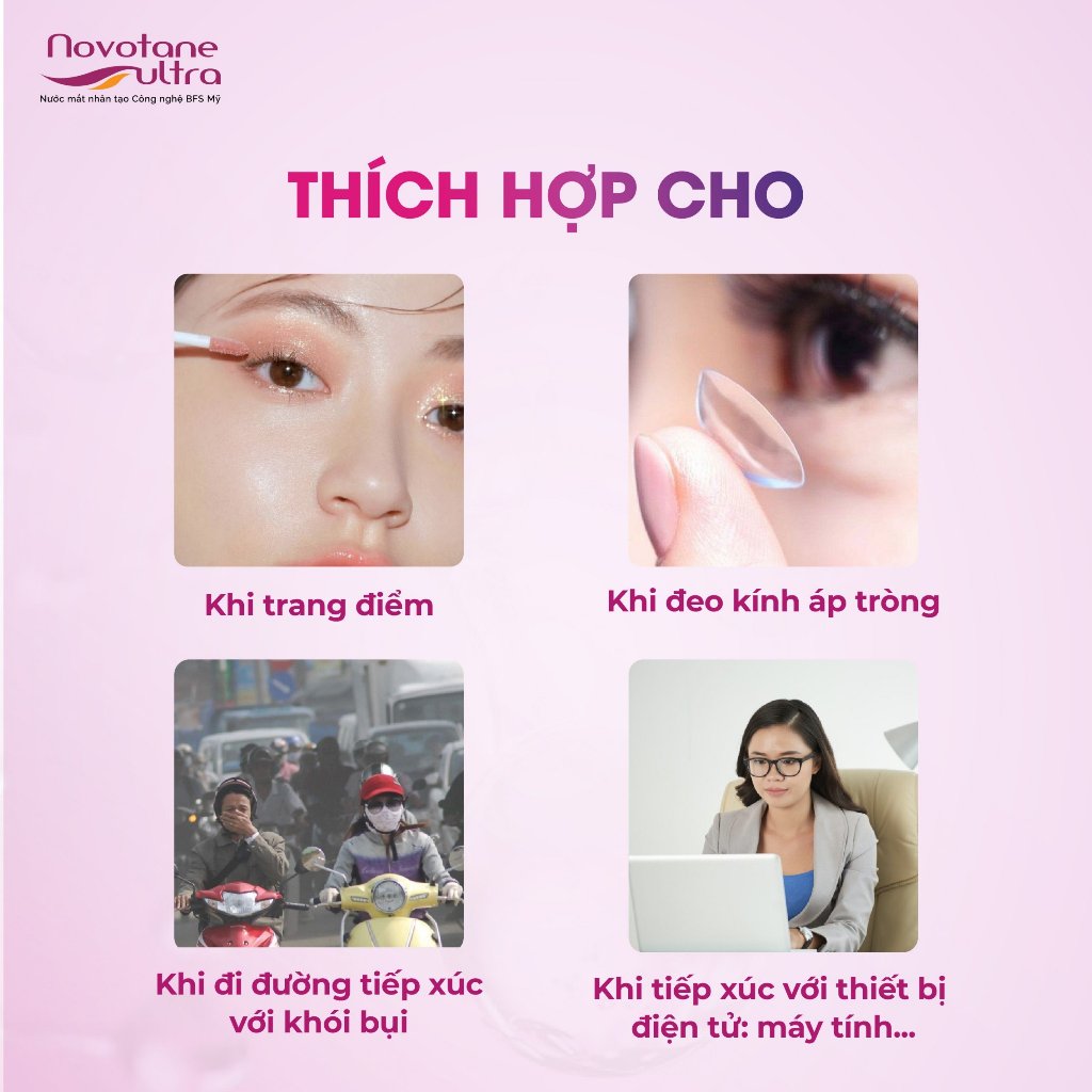 Mua 2 Nước Nhỏ Mắt 10ml Novotane Ultra Tặng 1 Hộp Khăn Giấy Cao Cấp Novotane