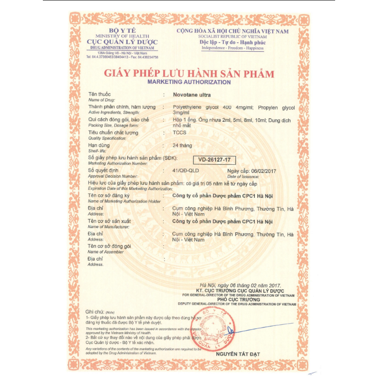 Mua 2 Nước Nhỏ Mắt 10ml Novotane Ultra Tặng 1 Hộp Khăn Giấy Cao Cấp Novotane