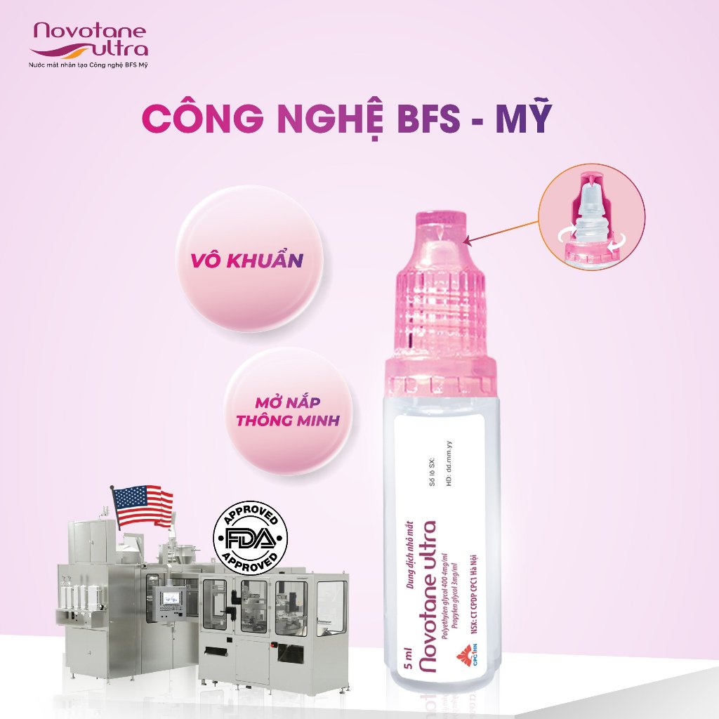 Mua 2 Nước Nhỏ Mắt 5ml Novotane Ultra Tặng 1 Hộp Khăn Giấy Cao Cấp Novotane