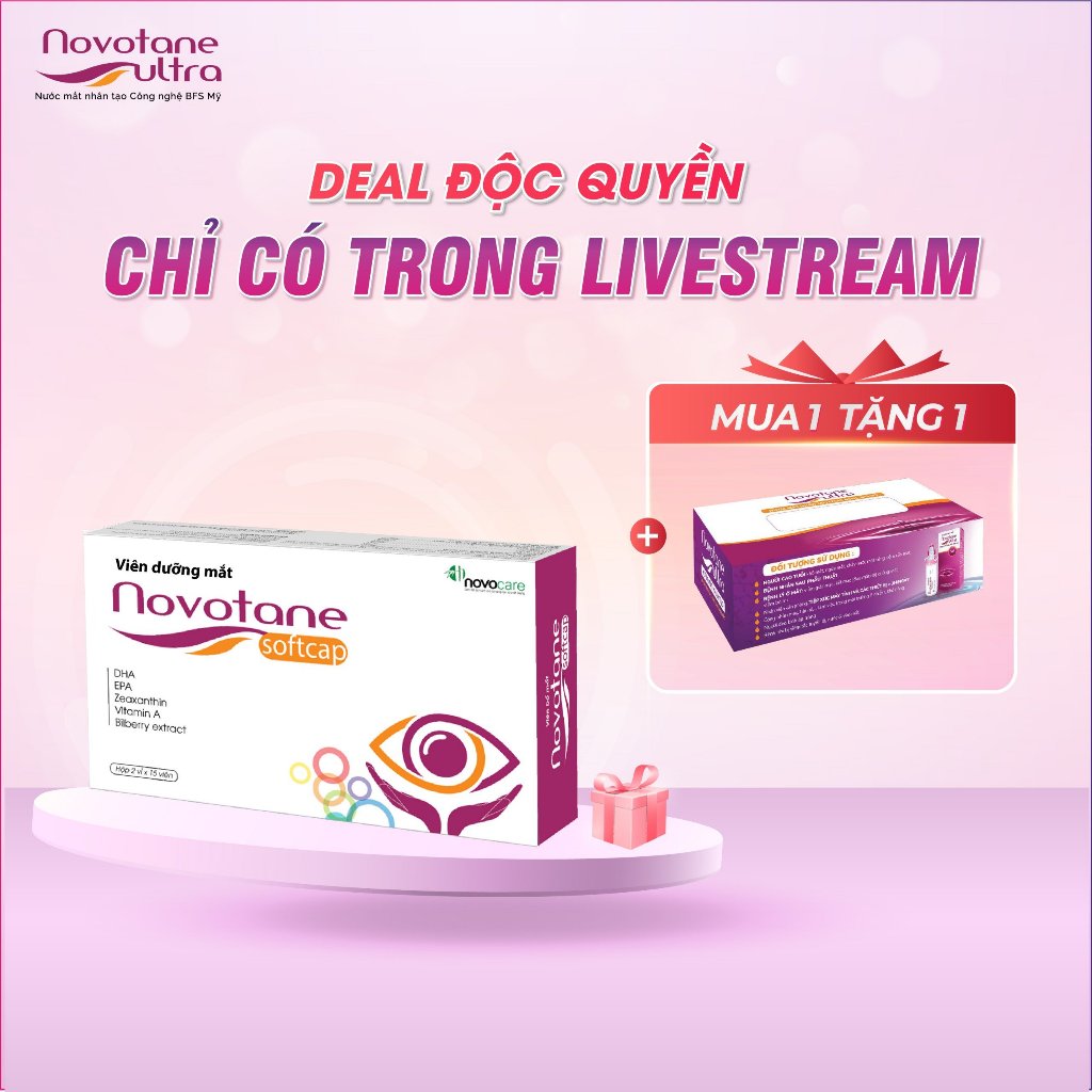 Mua 1 Hộp Viên Dưỡng Sáng Mắt Novotane Softcap Tặng 1 Hộp Khăn Giấy Cao Cấp