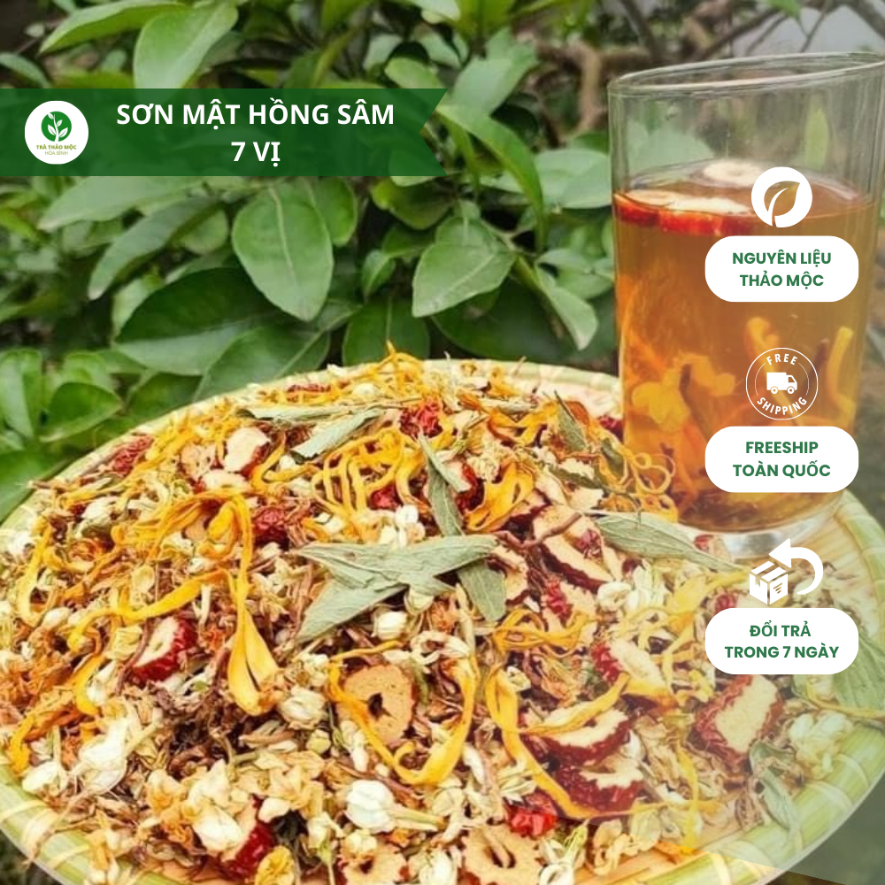Trà sơn mật hồng sâm  nguyên liệu tự nhiên thanh lọc cơ thể, giảm căng thẳng mệt mỏi. túi 1kg