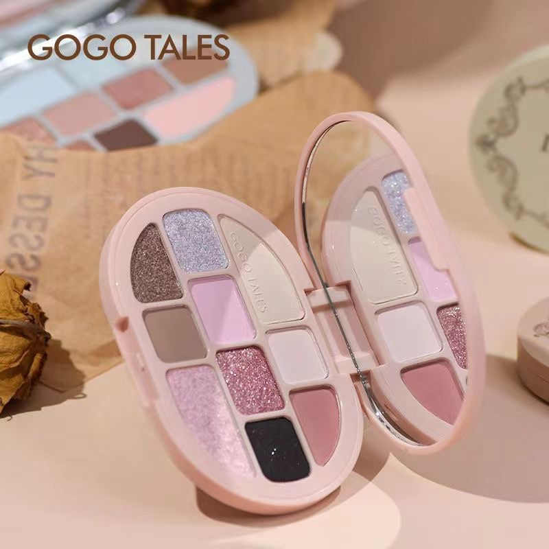 Bảng Phấn Mắt 10 Ô GOGO TALES Color Discovery Lolita Phong Cách Cổ Điển nhũ mắt bền lì GT486