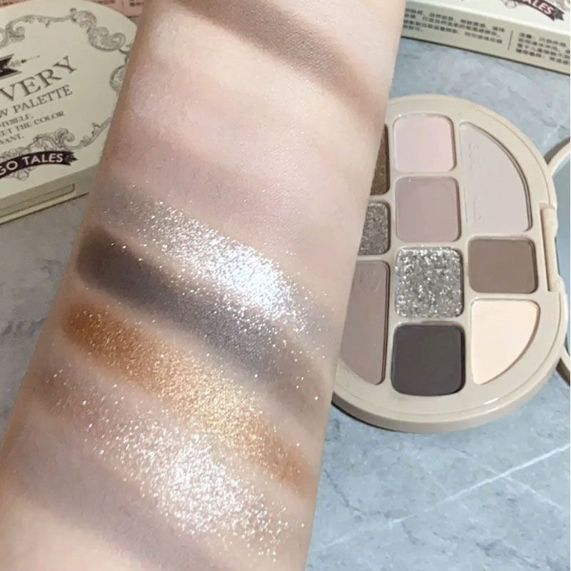 Bảng Phấn Mắt 10 Ô GOGO TALES Color Discovery Lolita Phong Cách Cổ Điển nhũ mắt bền lì GT486