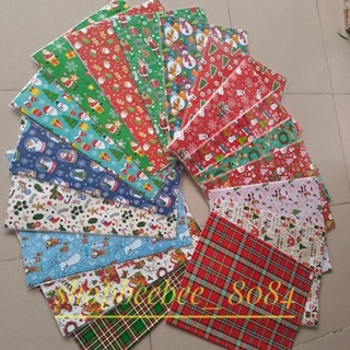 Set 10 tờ giấy gói quà giáng sinh hình bóng dày đẹp, giấy noel (mix nhiều mẫu)