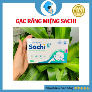 Gạc rơ lưỡi sachi - hộp 30 gói - chiết xuất lá hẹ, lô hội, cúc la mã - vệ sinh răng miệng cho bé từ 0m+