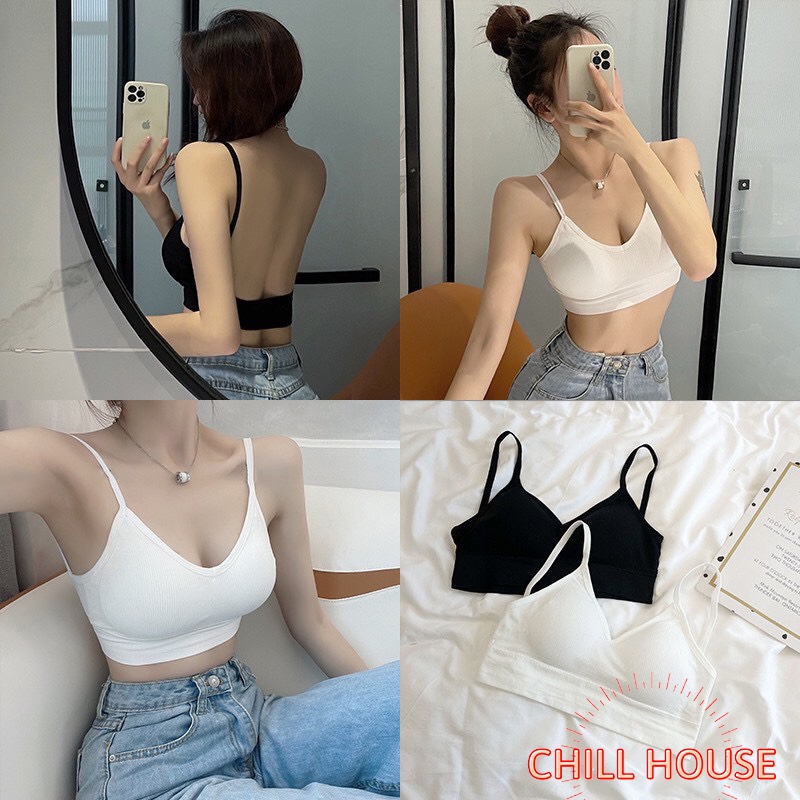 Áo Bra Nữ 2 dây - Áo Ngực Nữ chữ U hở lưng không gọng nâng ngực - CHILL HOUSE