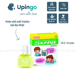 Nước nhỏ mắt trẻ em Taisho Nhật Bản 14ml cho bé từ 3-15 tuổi, bé hay xem tv, điện thoại