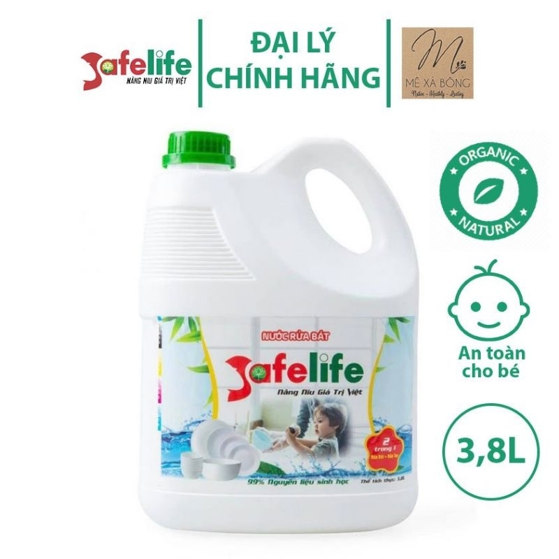 Nước rửa bát sinh học Safelife, nước rửa bình sữa, đồ ăn dặm trẻ em