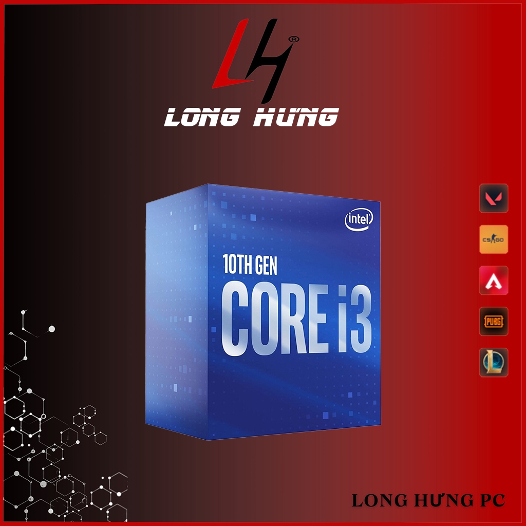 CPU intel Core i3 10100F Tray New Không Fan (3.6GHz turbo up to 4.3GHz, 4 nhân 8 luồng, 6MB Cache) BH 36TH