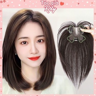 Tóc giả mái 3D tóc thật 100% có da đầu Koty, tóc giả che hói phủ bạc tự nhiên cho nữ