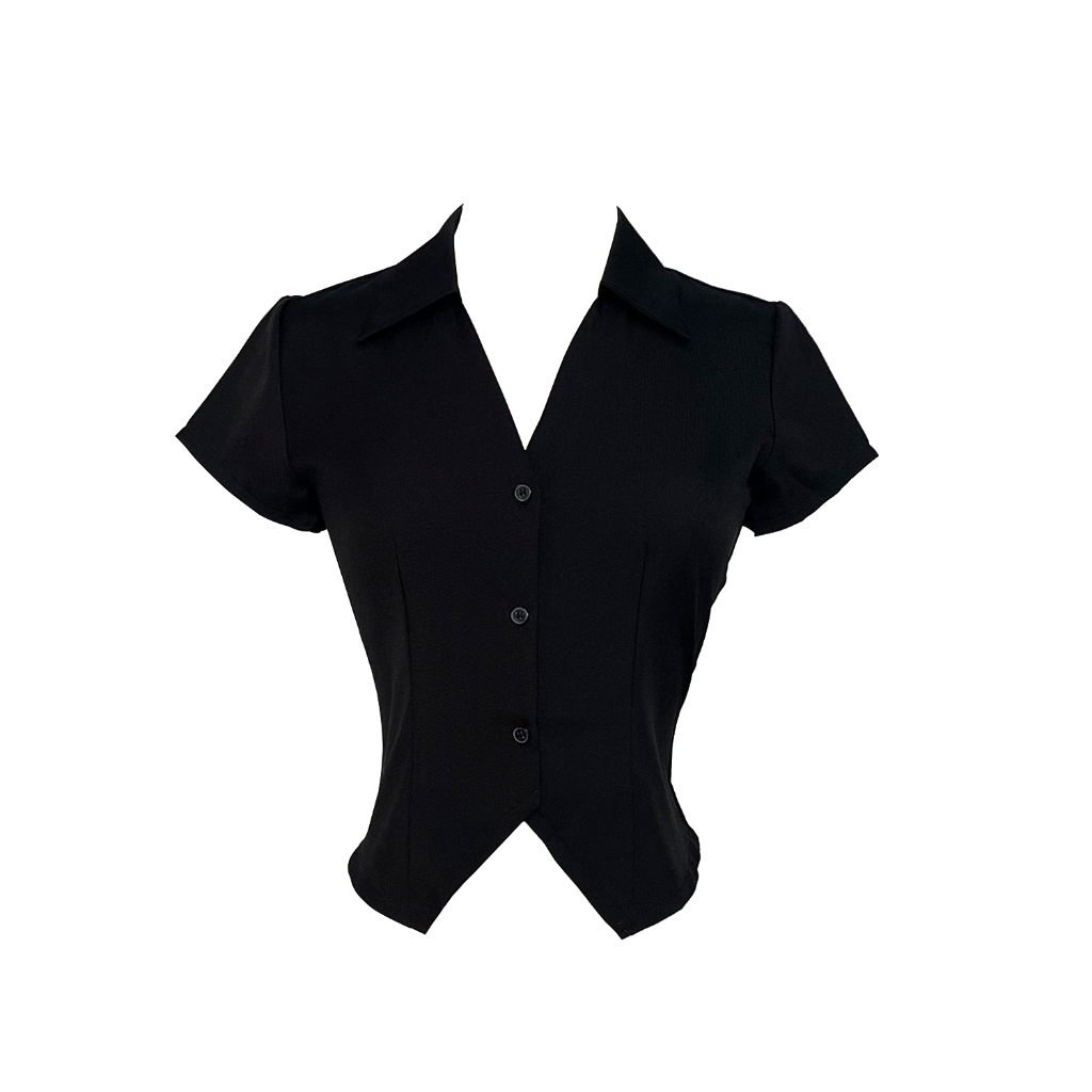 DALLA Áo sơ mi ôm 3 nút tay ngắn