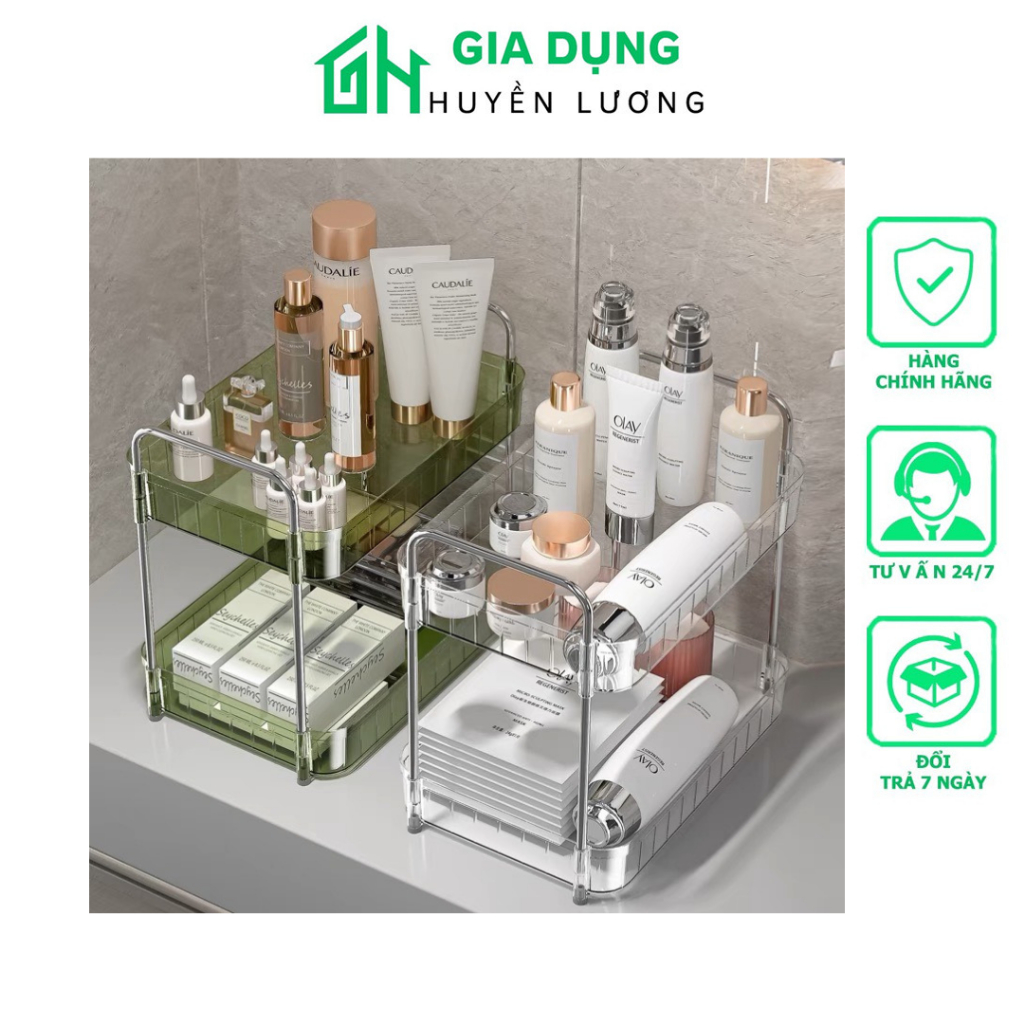 Kệ Đa Năng 2 Tầng Khay Úp Cốc Chén 2 Tầng Trong Suốt Cao Cấp NISSHIKI Phong Cách Sang Trọng - GP16