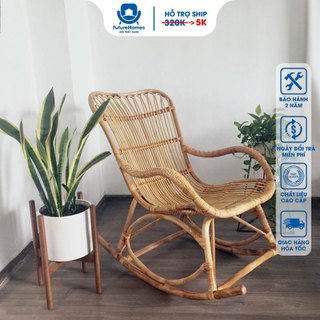 Ghế mây bập bênh thư giãn phòng ngủ người già / FutureChoice decor ban công đọc sách, trang trí phòng khách xem tivi