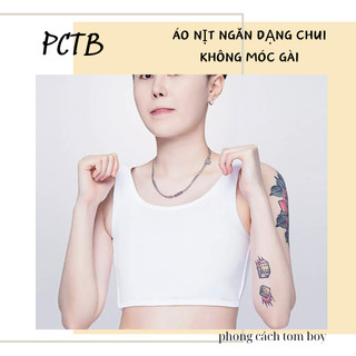 Phong Cách TomBoy [ Áo Ngắn Tròng Cổ Kèm Bản Định Hình Ngực Phẳng Tiện Lợi ]