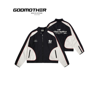 Áo Khoác Racing Jacket Godmother Thu Đông 2023, Áo Khoác Gió Dù Racing Phối Màu Godmother