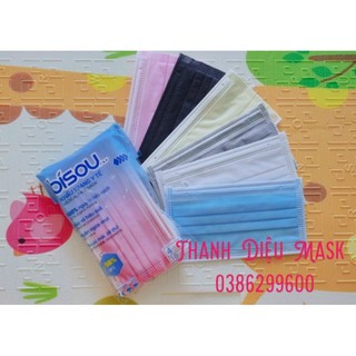 10_ Mask yte Bisou 4 lớp kháng khuẩn, hộp 50 cái, chọn màu
