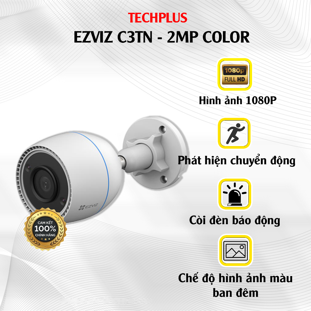 Camera Ngoài Trời Ezviz C3TN 2MP COLOR - Chính hãng bảo hành 24 tháng