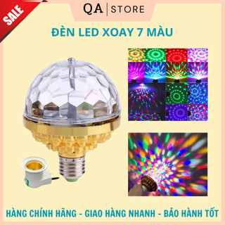 Đèn Led Nháy Chớp 7 Màu 5 Chế Độ Tự Xoay Đui Tròn Cao Cấp - Đèn LED Vũ Trường Xoay