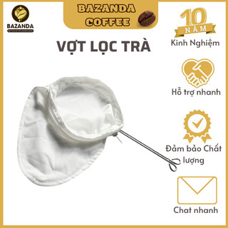 Vợt lọc trà cán inox, túi vải lọc trà