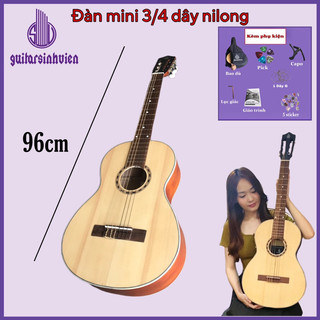 Đàn  mini classic 3/4 SV-C1MIN có ty chỉnh - Mặt gỗ thông nguyên miếng - Tặng 8 phụ kiện