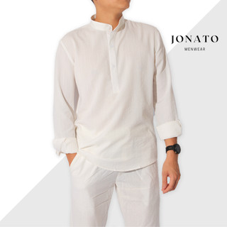 Áo sơ mi nam dài tay cổ tàu JONATO, áo sơ mi đũi form rộng trẻ trung năng động