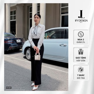Set áo sơ mi trắng túi ngực quần ống suông chính hãng IFY DESIGN - AO0065 QU0103